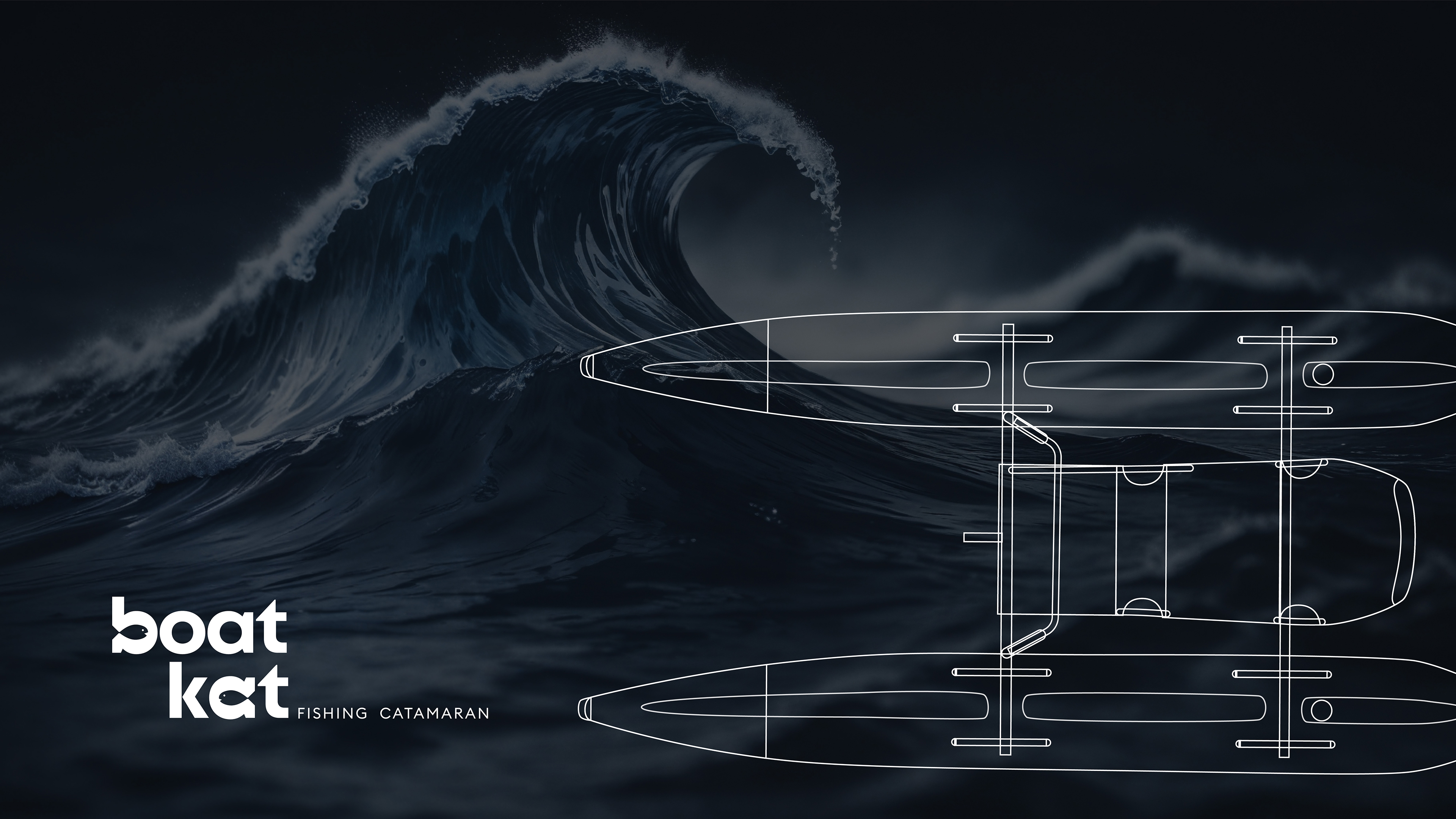 Boat Kat by aoie studio, 2024. Manufacturer of safe fishing catamarans.